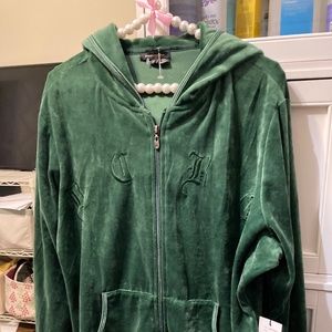 Brand New with tags BCBG 2x green velour hoodie